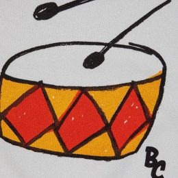 ◆키즈◆24SS 키즈 플레이 더 드럼 프린팅 맨투맨 라이트그레이 124AC042 200