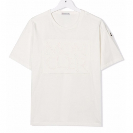 ◆키즈◆22SS 키즈 로고 패치 펀칭 티셔츠 아이보리 8C000 07 83907 034