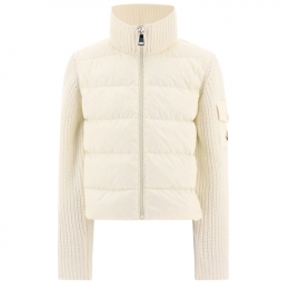 ◆키즈◆23FW 키즈 로고 패치 포켓 니트 패딩자켓 아이보리 9B000 15 M1241 035