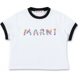 ◆키즈◆25SS 여성 플로럴 프린트 로고 티셔츠 화이트 M01428 M00HZ 0M100