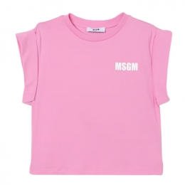 ◆키즈◆25SS 여성 탑 로고 티셔츠 핑크 S5MSJGTH083 MS003