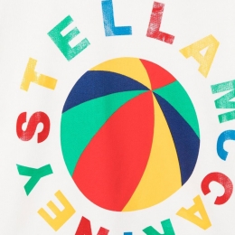 ◆키즈◆22SS 여성 비치볼 프린팅 맨투맨 화이트 8Q4AK0 Z0173 100MC