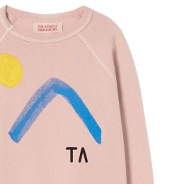 ◆키즈◆23FW 키즈 그래픽 프린팅 릴렉스핏 맨투맨 라이트핑크 F23023 301EN