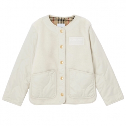 ◆키즈◆23SS 키즈 로고 패치 플리스 퀄팅자켓 화이트 8064250