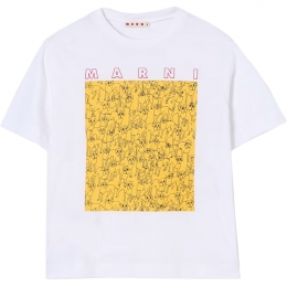 ◆키즈◆25SS 키즈 그래픽 프린트 티셔츠 화이트 M01414 M00SG 0M10A