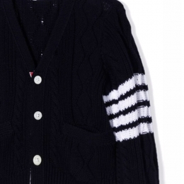 ◆키즈◆22FW 여성 사선 완장 케이블 니트 가디건 네이비 KKC011A Y3017 415