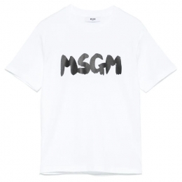 ◆키즈◆25SS 키즈 로고 프린트 티셔츠 화이트 S5MSJUTH065 001