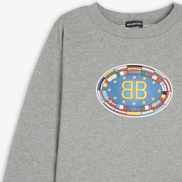 ◆키즈◆21SS 키즈 BB 플래그 맨투맨 그레이 558145 THV43 1241