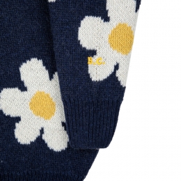 ◆키즈◆23FW 키즈 빅 플라워 자카드 올 오버 니트 네이비 223AC114 430