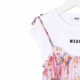 ◆키즈◆22SS 여성 플로럴 뷔스티에 레이어드 원피스 핑크 MS028825 042