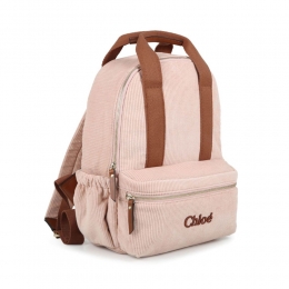 ◆키즈◆24FW 키즈 로고 자수 코듀로이 백팩 핑크 C20275 454