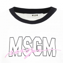 ◆키즈◆25SS 키즈 로고 투톤 티셔츠 화이트/블랙 S5MSJGTH216 00101