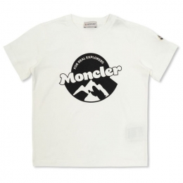 ◆키즈◆25SS 키즈 로고 패치 티셔츠 화이트 8C000 25 89AFV 034