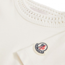 ◆키즈◆키즈 로고 패치 니티드 넥 반팔 티셔츠 아이보리 8C000 41 83907 034