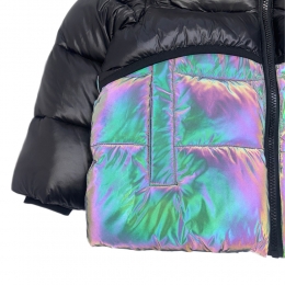 ◆키즈◆키즈 리플렉티브 레이어드 싱글후드 고글패딩 블랙 JK 773R T NRT5 90