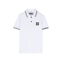 ◆키즈◆키즈 로고 패치 폴로 반팔 티셔츠 화이트 801621348 V1001