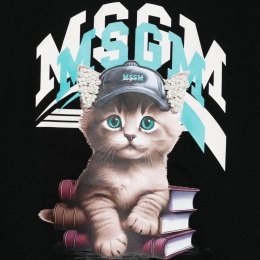 ◆키즈◆25FW 키즈 캣 로고 티셔츠 블랙 F5MSJGTH120 110