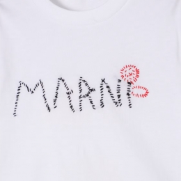 ◆키즈◆25SS 여성 플로럴 자수 로고 티셔츠 화이트 M01444 M00V4 0M100