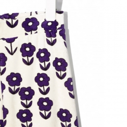 ◆키즈◆22SS 키즈 플라워 패턴 벨루어 팬츠 화이트 2213012 711