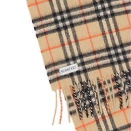 ◆키즈◆키즈 빈티지 체크 캐시미어 머플러 샌드 8089369