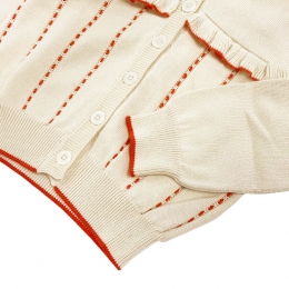 ◆키즈◆25SS 키즈 코츠월드 후디 가디건 아이보리/오렌지 K2001S25 298