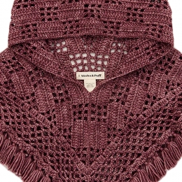 ◆키즈◆24FW 키즈 크로셰 후드 케이플릿 플럼 MP175025 555