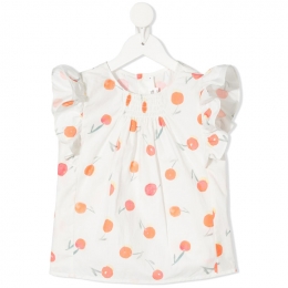 ◆키즈◆21SS 키즈 파스텔 체리 러플 블라우스 화이트 S01GBLWO0403 651A