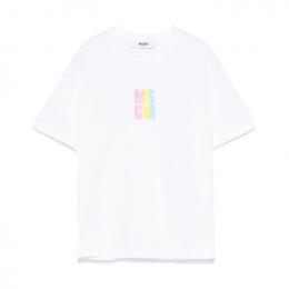 ◆키즈◆키즈 그라데이션 로고 프린팅 티셔츠 화이트 S5MSJGTH218 001