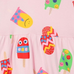 ◆키즈◆22SS 여성 아이스 롤리 프린트 드레스 핑크 8Q1AH0 Z0169 500MC