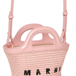 ◆키즈◆23FW 키즈 로고 자수 라탄 크로스백 라이트핑크 M00814 P3860 ZO620