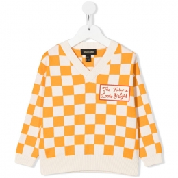 ◆키즈◆22FW 키즈 체크 프린트 니트 오렌지 22620115 26