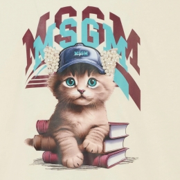 ◆키즈◆25FW 키즈 캣 로고 티셔츠 아이보리 F5MSJGTH120 013