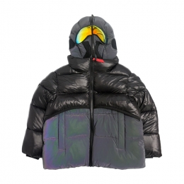 ◆키즈◆키즈 리플렉티브 레이어드 싱글후드 고글패딩 블랙 JK 773R T NRT5 90