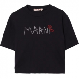 ◆키즈◆25SS 키즈 플로럴 자수 로고 티셔츠 네이비 M01444 M00V4 0M803