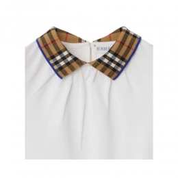 ◆키즈◆24SS 여성 빈티지 체크 폴로 티셔츠 화이트 8073164