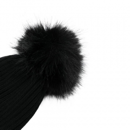 ◆키즈◆25SS 키즈 로고 패치 폼폼 비니 블랙 3B000 07 M1131 999