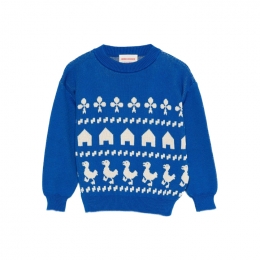 ◆키즈◆키즈 팜 애니멀 프린팅 자카드 니트 블루 B225AC108 421