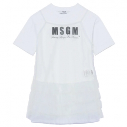 ◆키즈◆24SS 키즈 로고 코튼 원피스 화이트 S4MSJGDR125 001