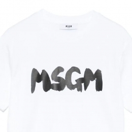 ◆키즈◆25SS 키즈 로고 프린트 티셔츠 화이트 S5MSJUTH065 001
