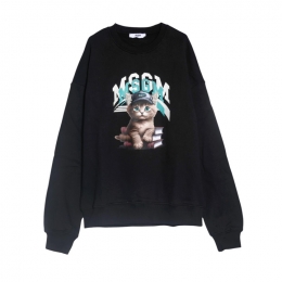 ◆키즈◆25FW 키즈 캣 로고 맨투맨 블랙 F5MSJGSW125 110