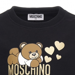 ◆키즈◆25SS 키즈 테디베어 로고 맨투맨 블랙 HDF05W LDA16 60100