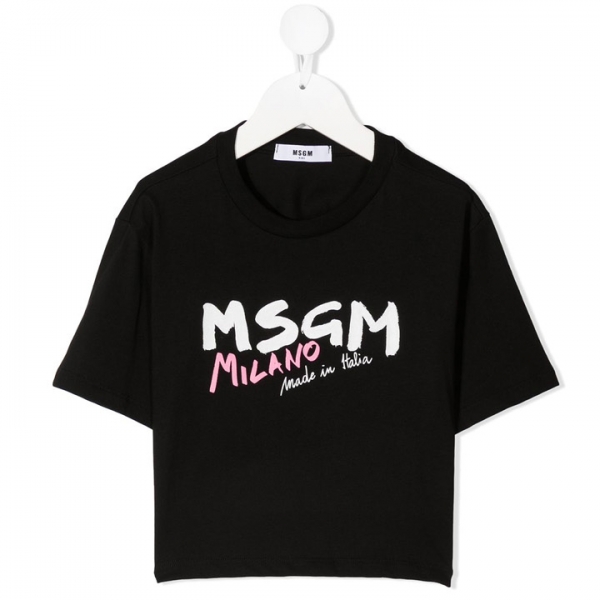 ◆키즈◆21SS 여성 로고 프린트 크롭 티셔츠 블랙 MS026939 110